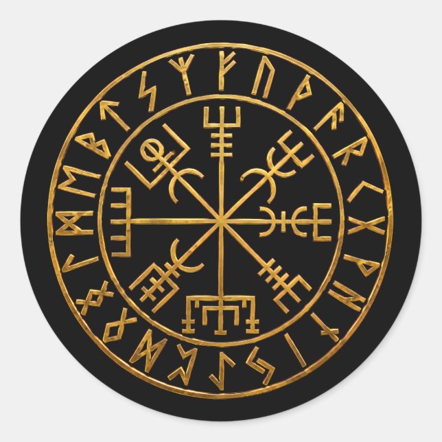 Vegvisir Runt Klistermärke (Framsida)