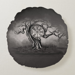 Vegvisir Träd Rund Kudde