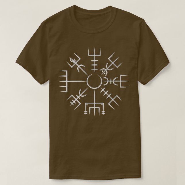 Vegvisir Viking Compass Art Islands Staves T Shirt (Design framsida)