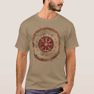Vegvisir Viking Compass Black och Red Leather och T Shirt