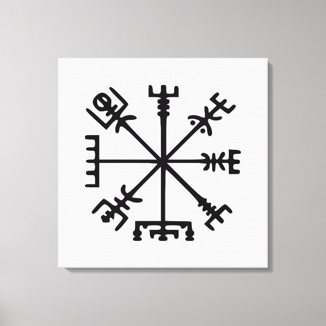 Vegvísir (Viking Compass) Canvastryck (Framsida)