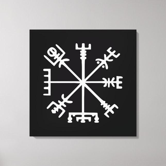 Vegvísir (Viking Compass) Canvastryck (Framsida)