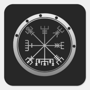 Vegvisir Viking Compass Fyrkantigt Klistermärke