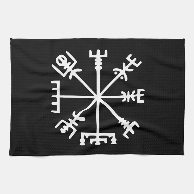 Vegvísir (Viking Compass) Kökshandduk (Horisontell)