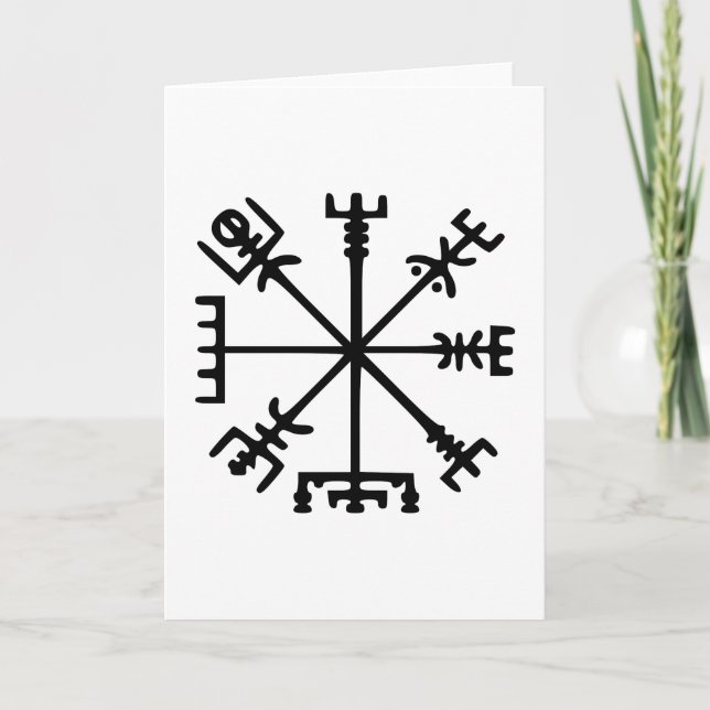 Vegvísir (Viking Compass) Kort (Framsida)