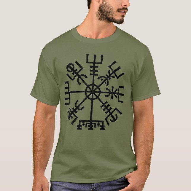 Vegvisir Viking Compass Manar Basic T-Shirt (Framsida)