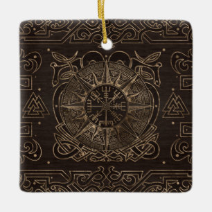 Vegvisir - Viking Compass-ornament Julgransprydnad Keramik