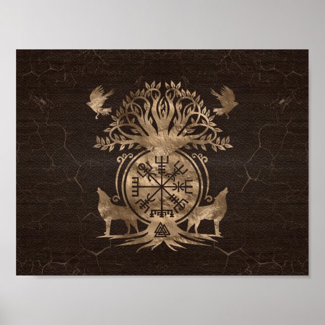 Vegvisir - Viking Compass Ornament Poster (Framsidan)