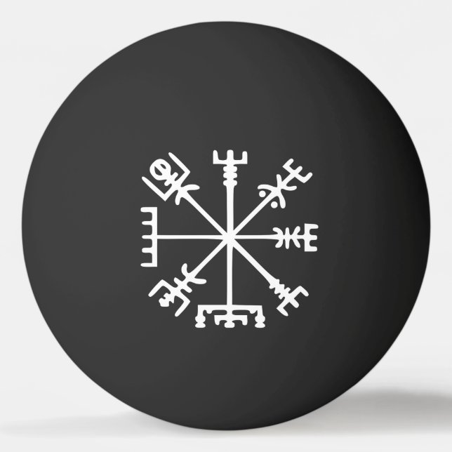 Vegvísir (Viking Compass) Ping Pong Boll (Framsidan)