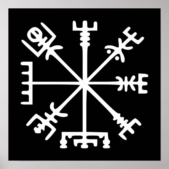 Vegvísir (Viking Compass) Poster (Framsidan)