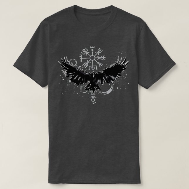 Vegvisir Viking Compass Ravens Viking  T Shirt (Design framsida)