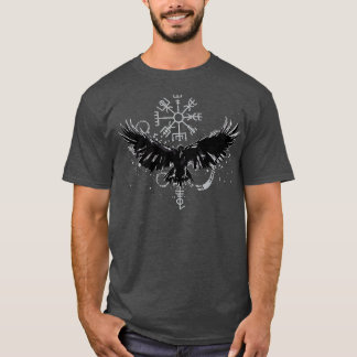 Vegvisir Viking Compass Ravens Viking  T Shirt