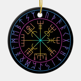 Vegvisir Viking Compass Symbol Design Julgransprydnad Keramik