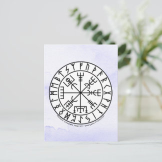 Vegvisir Viking Compass Symbol Design Vykort