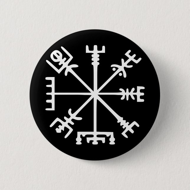 Vegvísir (Viking kompass) Knapp (Framsida)