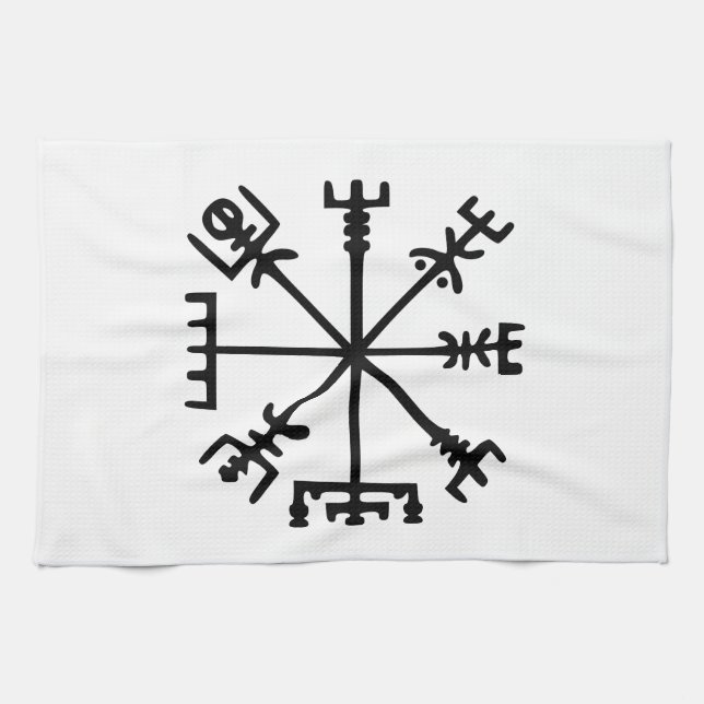 Vegvísir (Viking kompass) Kökshandduk (Horisontell)