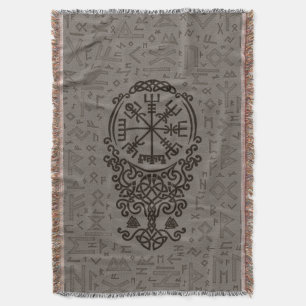 Vegvisir - Viking kompass på det Futhark mönster Filt