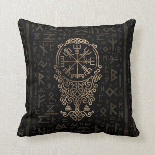 Vegvisir - Viking kompass på det Futhark mönster Kudde