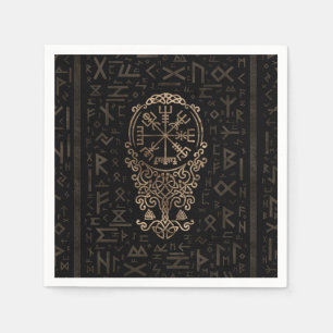 Vegvisir - Viking kompass på det Futhark mönster Pappersservett