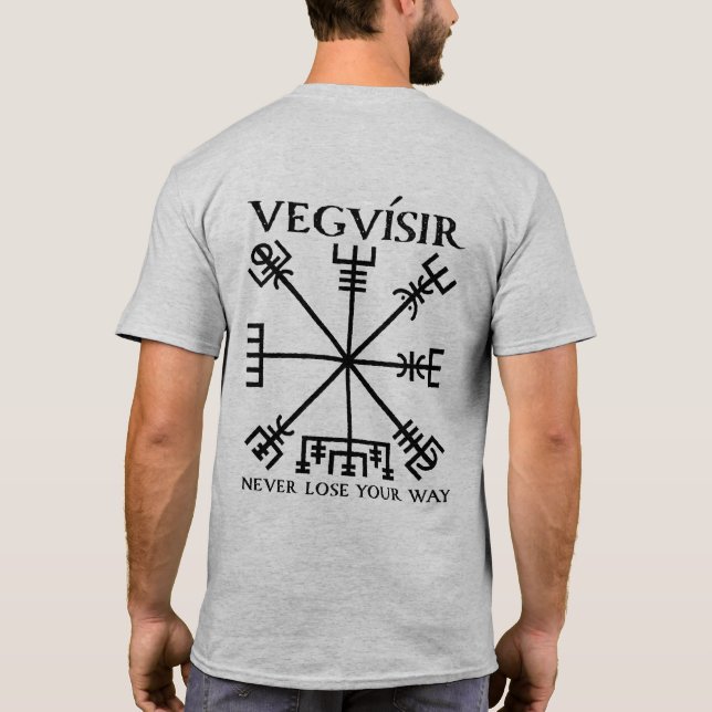 Vegvisir "Viking kompass" (svarten) Tee (Baksida)