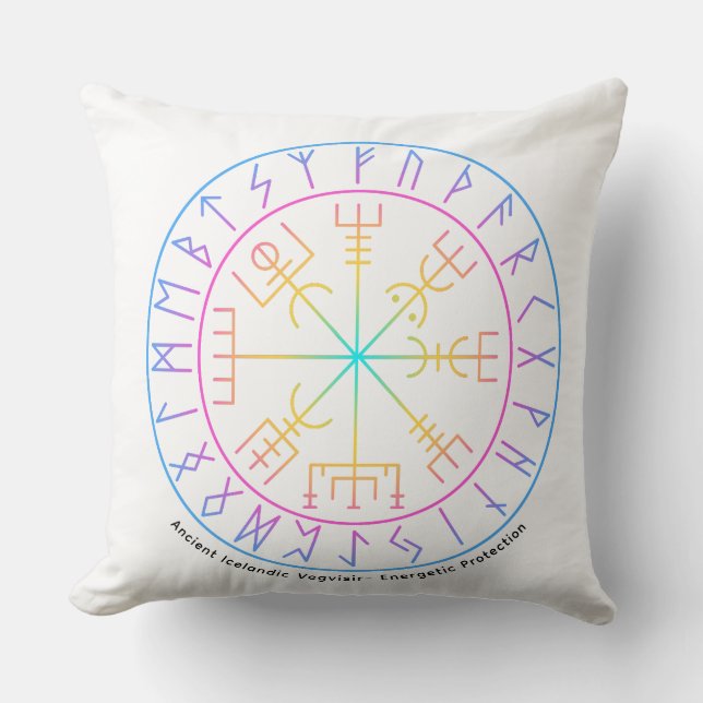 Vegvisir Viking Kompass Symbol Design  Kudde (Framsida)