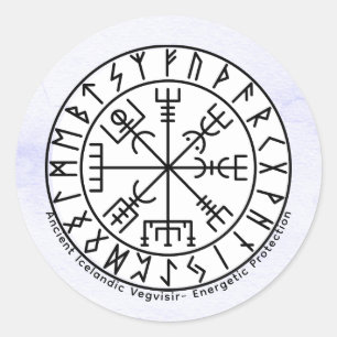 Vegvisir Viking Kompass Symbol Design Runt Klistermärke