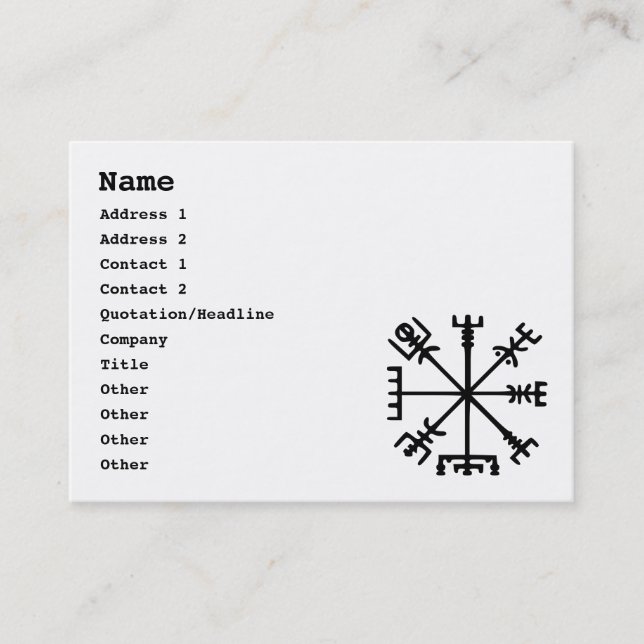 Vegvísir (Viking kompass) Visitkort (Framsida)