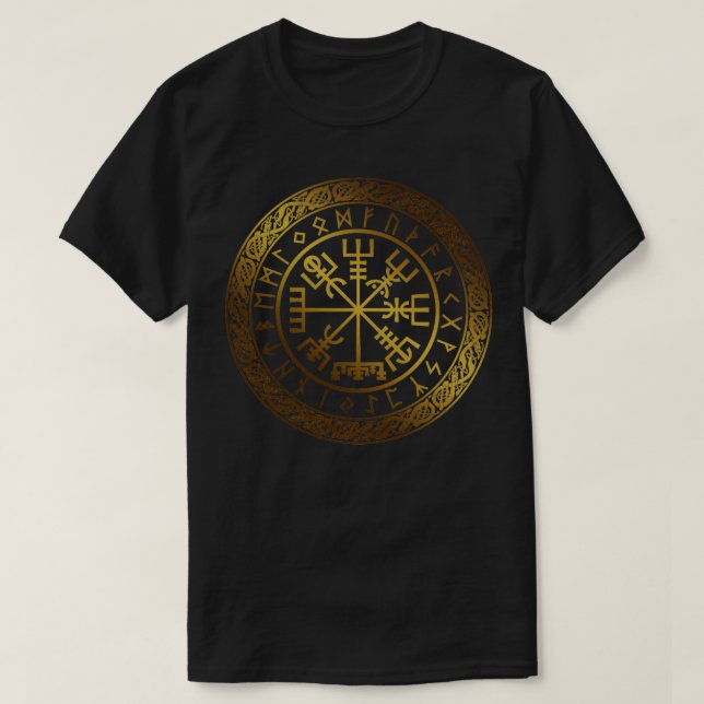 Vegvisir Viking Navigation Compass (2) T Shirt (Design framsida)