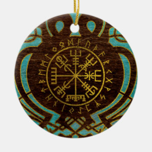 Vegvisir - Viking navigeringkompass Julgransprydnad Keramik