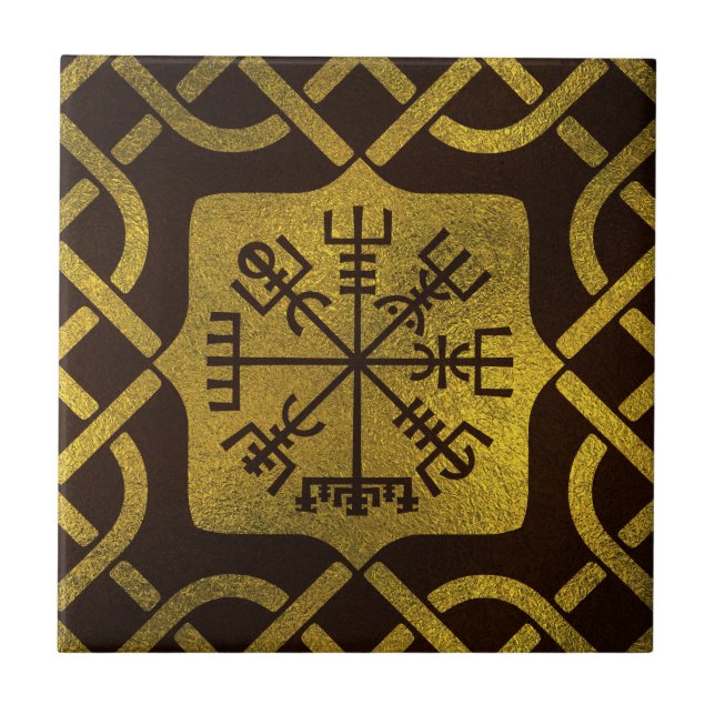 Vegvisir - Viking navigeringkompass Kakelplatta (Framsidan)