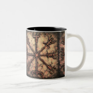 Vegvisir Viking runa, runapass Två-Tonad Mugg
