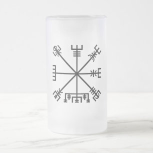 Vegvisir Viking Symbol Frostat Ölglas