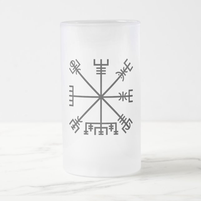 Vegvisir Viking Symbol Frostat Ölglas (Center)