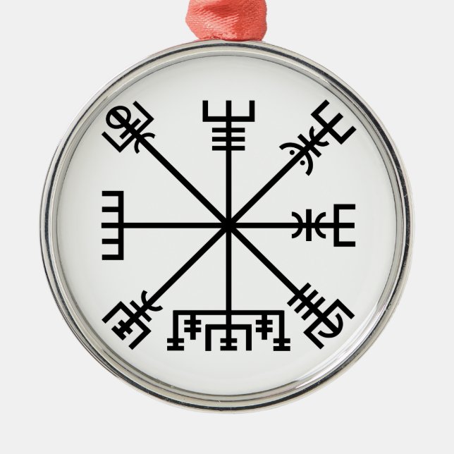 Vegvisir Viking Symbol Julgransprydnad Metall (Framsidan)
