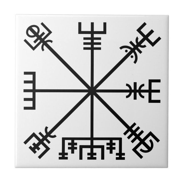 Vegvisir Viking Symbol Kakelplatta (Framsidan)