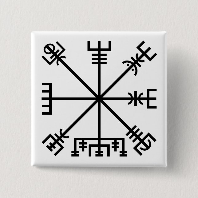 Vegvisir Viking Symbol Knapp (Framsida)