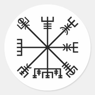 Vegvisir Viking Symbol Runt Klistermärke