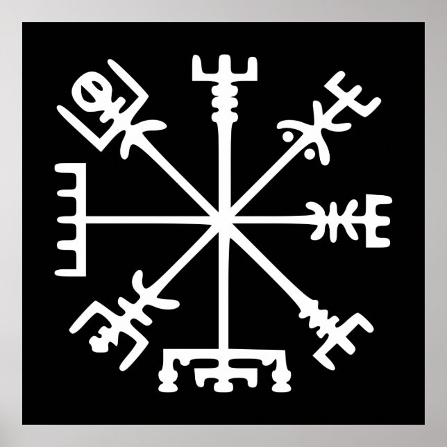 Vegvísir (Vikingkompass) Poster (Framsidan)