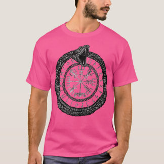 Vegvisir with Ouroboros and runes T Shirt