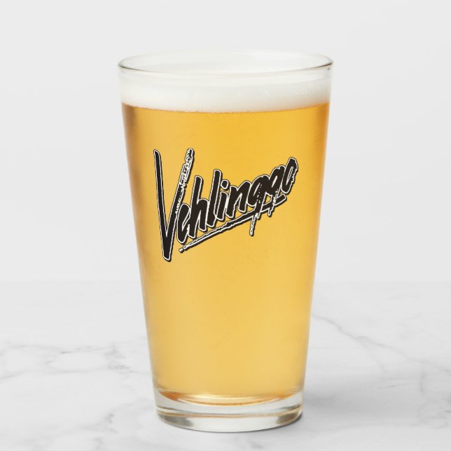 Vehlinggo - ny Logotyp Beer Glass Glaskopp (Framsida fylld)