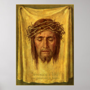 Veil från Veronica Jesus Kristus ansikte, Heliga A Poster