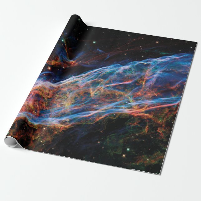 Veil Nebula NASA Hubble Space Photo Presentpapper (Utrullad)