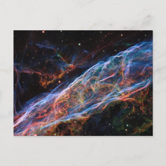 Veil Nebula Supernova Remnants Hubble Telescope Helg Vykort (Framsida)