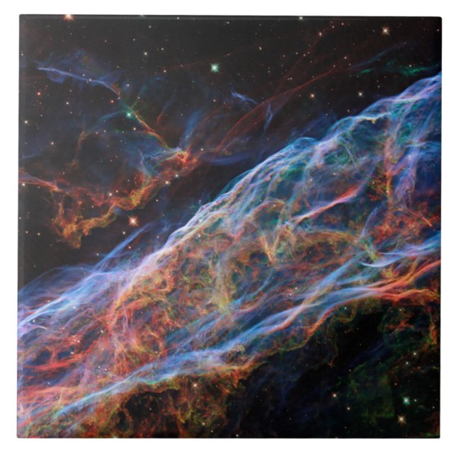 Veil Nebula Supernova Remnants Hubble Telescope Kakelplatta (Framsidan)
