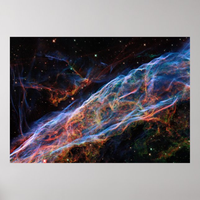 Veil Nebula Supernova Remnants Hubble Telescope Poster (Framsidan)
