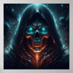 Veilda skuggor - Mystical Skull Art Poster