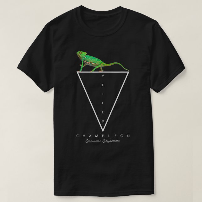 Veiled Chameleon Geometric Reptile Keeper T Shirt (Design framsida)
