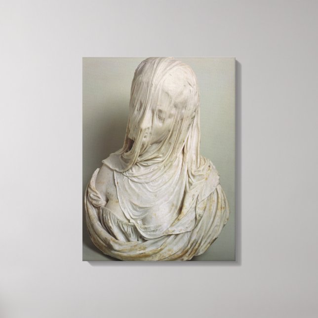 Veiled Girl (marble) Canvastryck (Framsida)