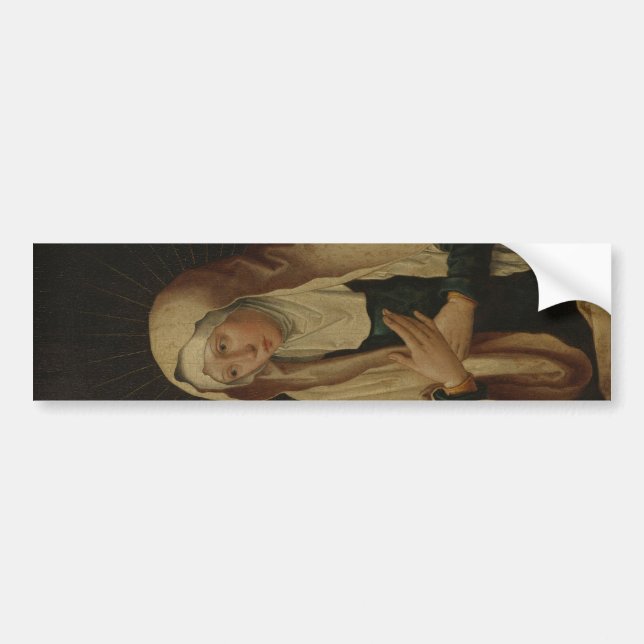 Veiled Virgin Mary (av Lucas van Leyden) Bildekal (Framsidan)