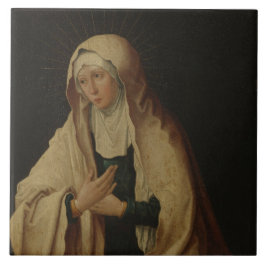 Veiled Virgin Mary (av Lucas van Leyden) Kakelplatta
